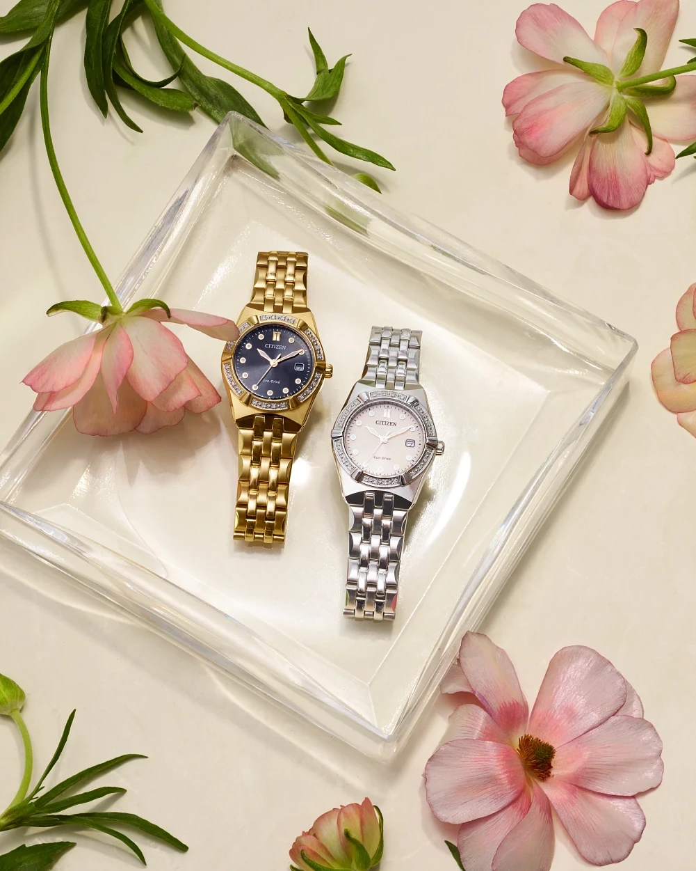 Corso Diamond Black Dial Stainless Steel Bracelet EW2712-55E | CITIZEN